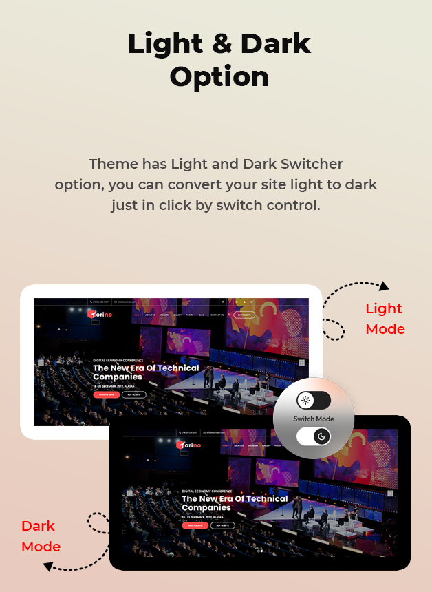 Light and Dark Option Available